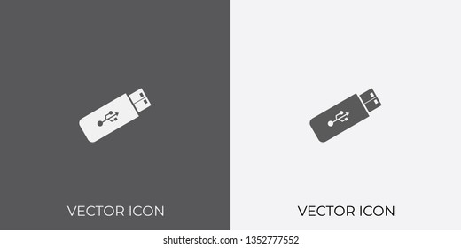Light & Dark Gray Icon of Flash Drive For Mobile, Software & App. Eps. 10. - Vector