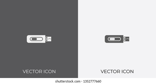 Light & Dark Gray Icon of Flash Drive For Mobile, Software & App. Eps. 10. - Vector