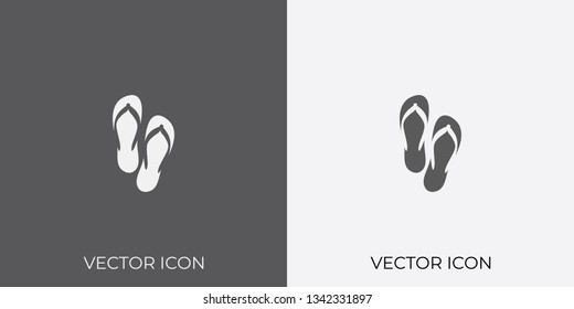 Light & Dark Gray Icon of Flip-flop For Mobile, Software & App.. Eps. 10.