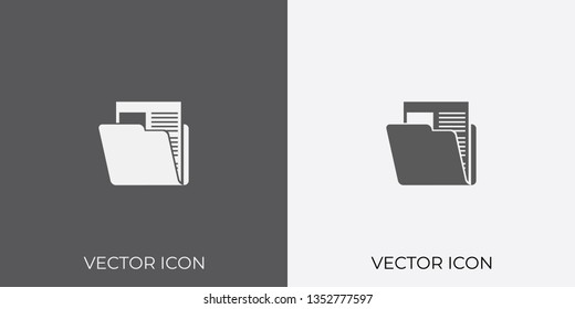 Light & Dark Gray Icon of Folder For Mobile, Software & App. Eps. 10. - Vector