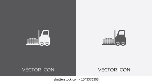Light & Dark Gray Icon of Forklift For Mobile, Software & App.. Eps. 10. - Vector