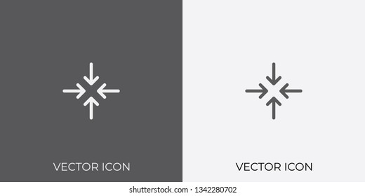 Light & Dark Gray Icon of Four Arrow or Reduce For Mobile, Software & App.. Eps. 10.