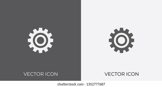 Light & Dark Gray Icon of Gear or setting For Mobile, Software & App. Eps. 10. - Vector