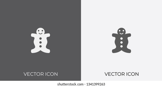Light & Dark Gray Icon of Gingerbread For Mobile, Software & App.. Eps. 10.