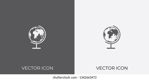 Light & Dark Gray Icon of Globe For Mobile, Software & App.. Eps. 10.