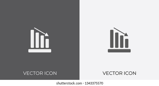 Light & Dark Gray Icon of Graph For Mobile, Software & App.. Eps. 10. - Vector