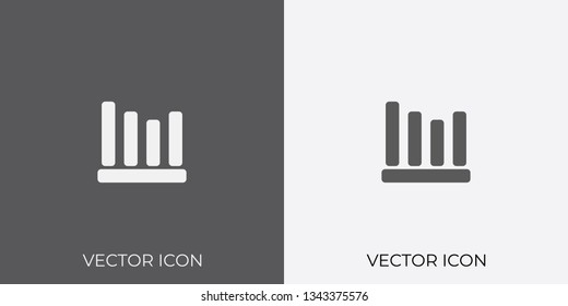 Light & Dark Gray Icon of Graph For Mobile, Software & App.. Eps. 10. - Vector