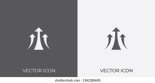 Light & Dark Gray Icon of Growth Arrow For Mobile, Software & App.. Eps. 10.
