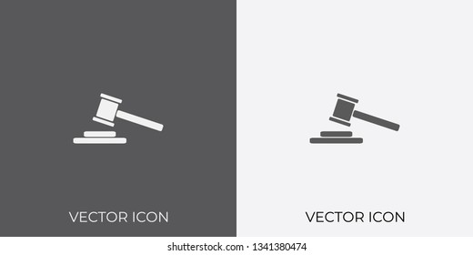 Light & Dark Gray Icon of Hammer Judge For Mobile, Software & App.. Eps. 10.