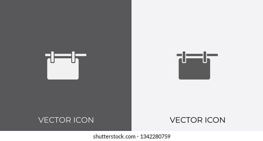 Light & Dark Gray Icon of Hanging Blank Billboard For Mobile, Software & App.. Eps. 10.