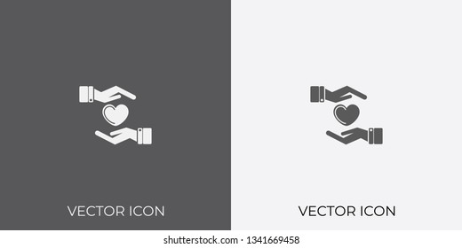 Light & Dark Gray Icon of Heart care For Mobile, Software & App.. Eps. 10.
