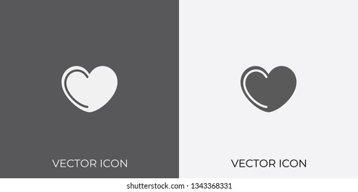 Light & Dark Gray Icon of Heart For Mobile, Software & App.. Eps. 10. - Vector
