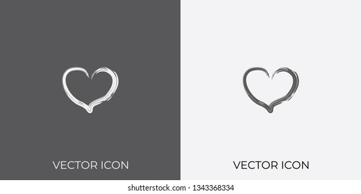 Light & Dark Gray Icon of Heart For Mobile, Software & App.. Eps. 10. - Vector