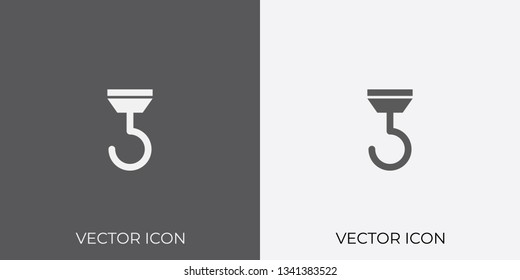 Light & Dark Gray Icon of hook For Mobile, Software & App.. Eps. 10.