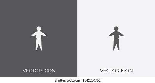 Light & Dark Gray Icon of Human For Mobile, Software & App.. Eps. 10.