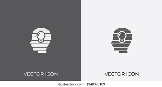 Light & Dark Gray Icon of Human Head For Mobile, Software & App. Eps. 10. - Vector
