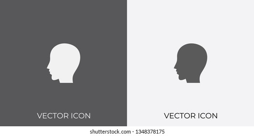 Light & Dark Gray Icon of Human Head For Mobile, Software & App. Eps. 10. - Vector