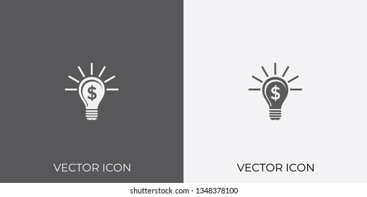 Light & Dark Gray Icon of Idea or bulb For Mobile, Software & App. Eps. 10. - Vector