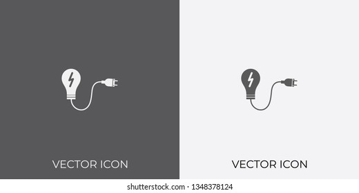 Light & Dark Gray Icon of Idea or bulb For Mobile, Software & App. Eps. 10. - Vector