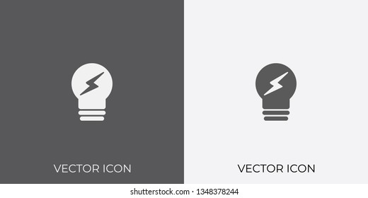 Light & Dark Gray Icon of Idea or bulb For Mobile, Software & App. Eps. 10. - Vector