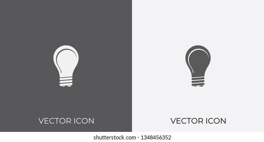 Light & Dark Gray Icon of Idea or Bulb For Mobile, Software & App. Eps. 10. - Vector