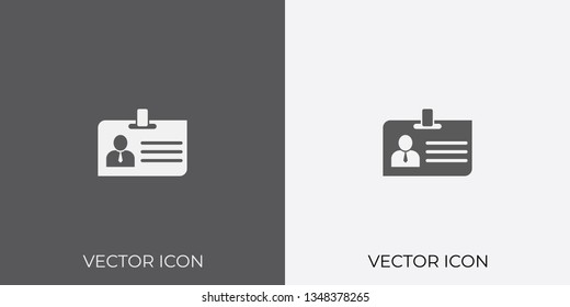 Light & Dark Gray Icon of Identity Card For Mobile, Software & App.. Eps. 10. - Vector