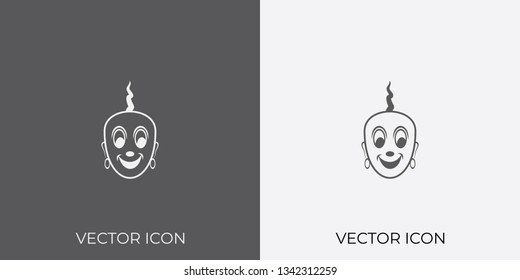Light & Dark Gray Icon of Indian Pandit Emotions For Mobile, Software & App.. Eps. 10.