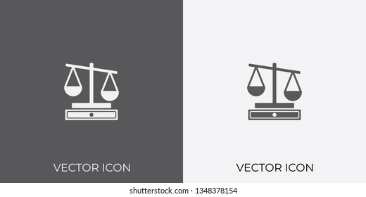 Light & Dark Gray Icon of Justice Scale For Mobile, Software & App. Eps. 10. - Vector