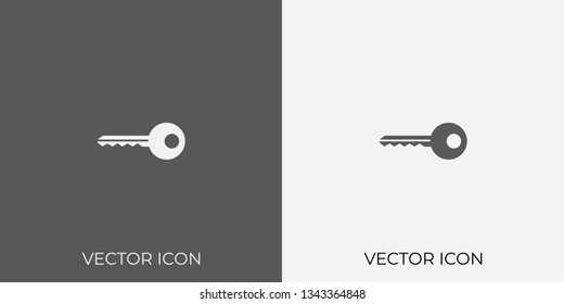 Light & Dark Gray Icon of Key For Mobile, Software & App.. Eps. 10. - Vector
