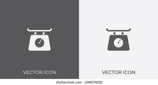 Light & Dark Gray Icon of Kitchen Scale For Mobile, Software & App. Eps. 10. - Vector