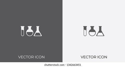 Light & Dark Gray Icon of Laboratory Glass For Mobile, Software & App.. Eps. 10.