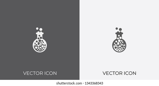 Light & Dark Gray Icon of Laboratory Glass For Mobile, Software & App.. Eps. 10. - Vector