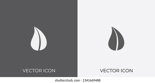 Light & Dark Gray Icon of Leaf or Ecology For Mobile, Software & App.. Eps. 10.