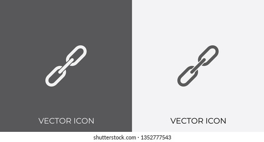 Light & Dark Gray Icon of Link For Mobile, Software & App. Eps. 10. - Vector
