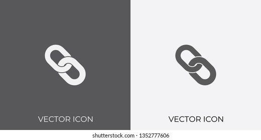 Light & Dark Gray Icon of Link For Mobile, Software & App. Eps. 10. - Vector