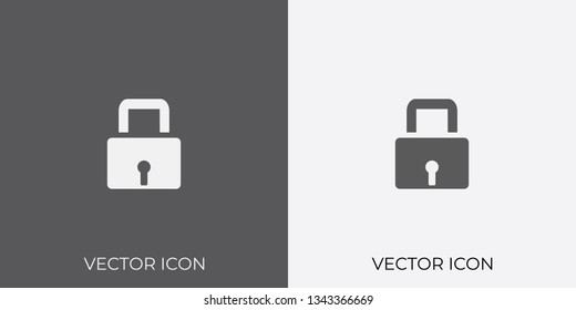 Light & Dark Gray Icon of Lock For Mobile, Software & App.. Eps. 10. - Vector