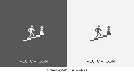 Light & Dark Gray Icon of Man For Trophy For Mobile, Software & App.. Eps. 10.