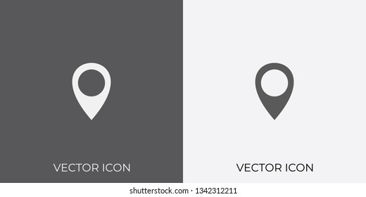 Light & Dark Gray Icon of Map Pointer For Mobile, Software & App.. Eps. 10.