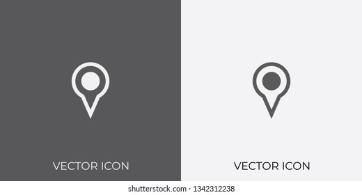 Light & Dark Gray Icon of Map Pointer For Mobile, Software & App.. Eps. 10.