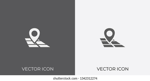 Light & Dark Gray Icon of Map Pointer For Mobile, Software & App.. Eps. 10.