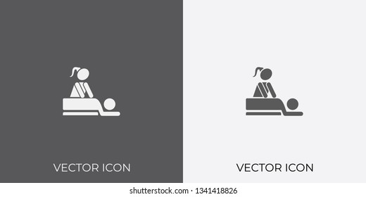 Light & Dark Gray Icon of Massage For Mobile, Software & App.. Eps. 10.
