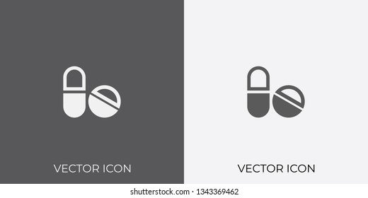 Light & Dark Gray Icon of Medicine For Mobile, Software & App. Eps. 10. - Vector