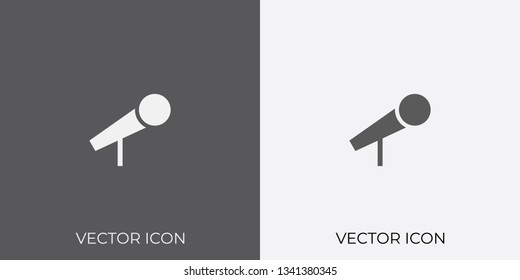 Light & Dark Gray Icon of Microphone For Mobile, Software & App.. Eps. 10.