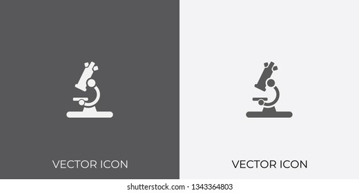 Light & Dark Gray Icon of Microscope For Mobile, Software & App. Eps. 10. - Vector
