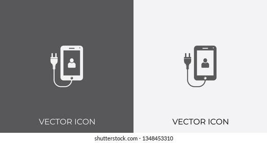 Light & Dark Gray Icon of Mobile Phone For Mobile, Software & App. Eps. 10. - Vector