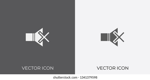 Light & Dark Gray Icon of Mute For Mobile, Software & App.. Eps. 10.