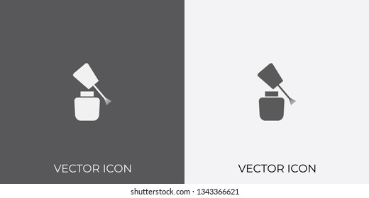 Light & Dark Gray Icon of Nail Paint For Mobile, Software & App.. Eps. 10. - Vector