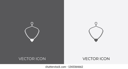 Light & Dark Gray Icon of Necklace For Mobile, Software & App.. Eps. 10. - Vector