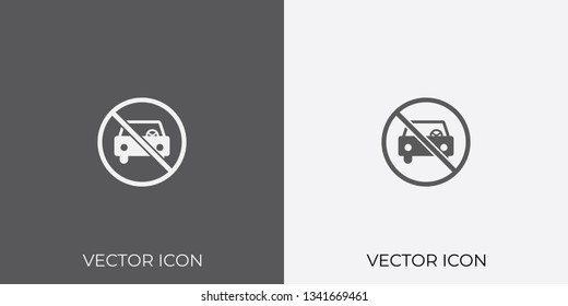 Light & Dark Gray Icon of No Parking For Mobile, Software & App.. Eps. 10.