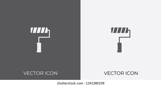Light & Dark Gray Icon of Paint Brush For Mobile, Software & App.. Eps. 10.